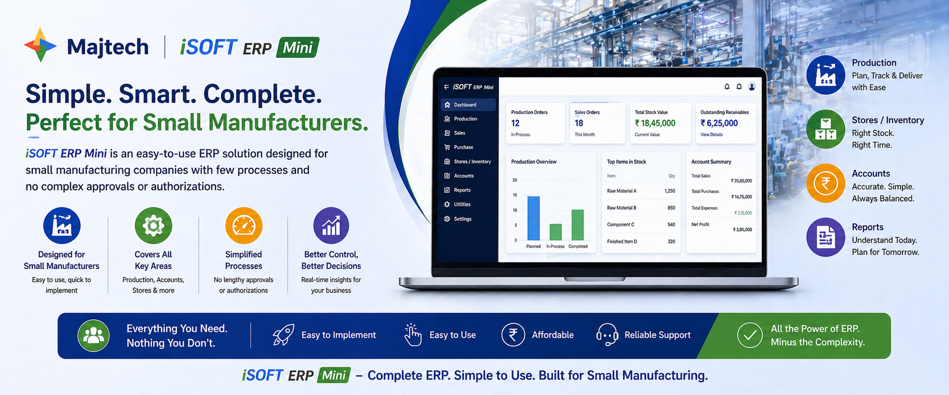 iSOFT ERP Mini - Smart ERP for Small & Medium Manufacturing Businesses in India